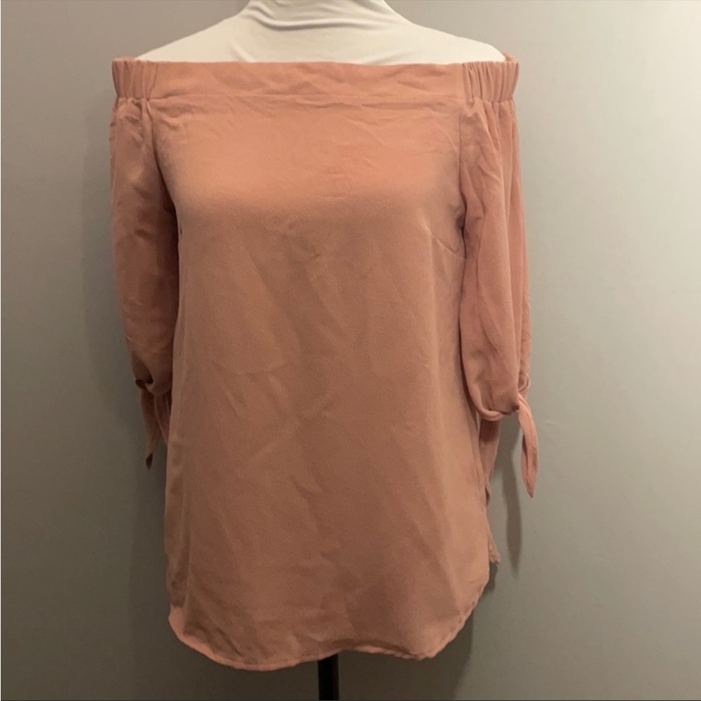 Pink over the shoulder blouse